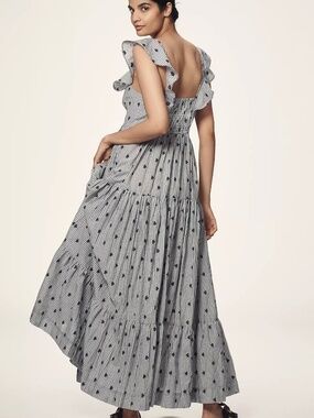 Pilcro Flutter-Sleeve Button-Front Tiered Maxi Dress NWOT original. $178